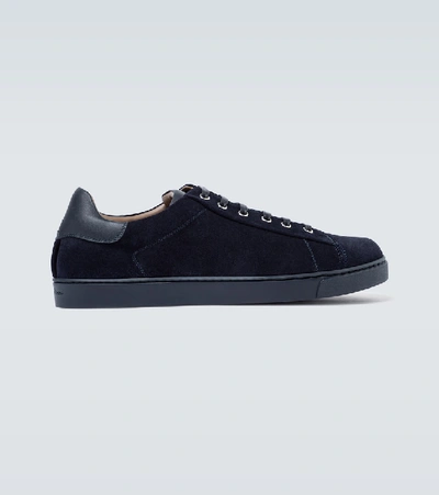 Shop Gianvito Rossi Low Top Suede Sneakers In Blue