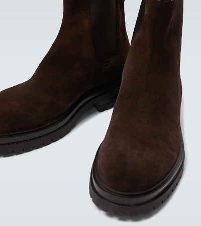 Shop Gianvito Rossi Harry Suede Chelsea Boots In Brown