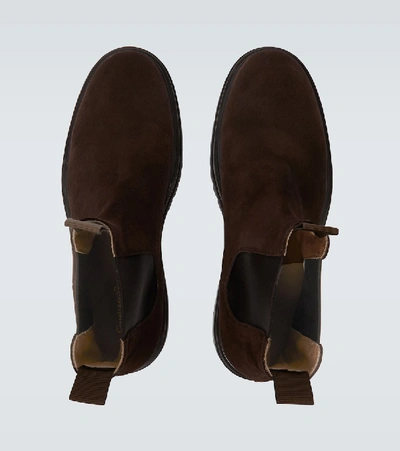 Shop Gianvito Rossi Harry Suede Chelsea Boots In Brown