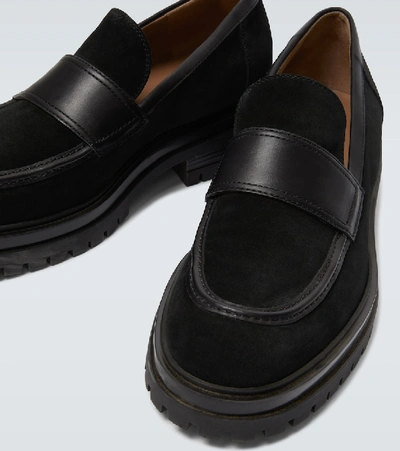 Shop Gianvito Rossi Paul Penny Loafers In Black