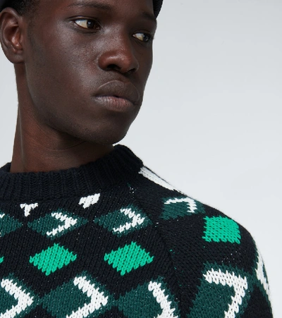 Shop Prada Jacquard Wool And Cashmere Sweater In Multicoloured