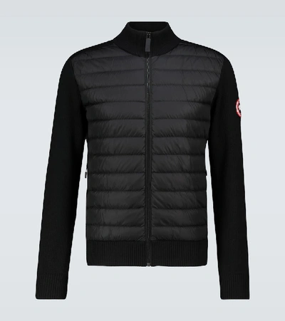 Shop Canada Goose Hybridge Knitted Jacket In Black