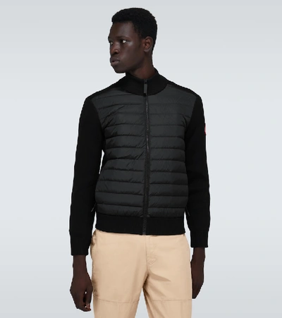 Shop Canada Goose Hybridge Knitted Jacket In Black