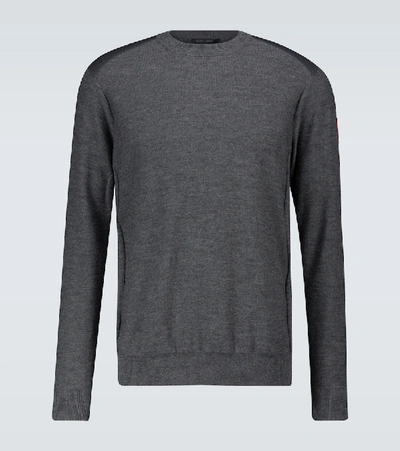 Shop Canada Goose Wool Crewneck Sweater In Grey