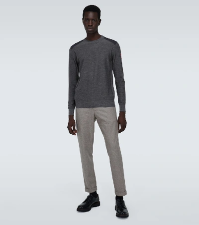 Shop Canada Goose Wool Crewneck Sweater In Grey