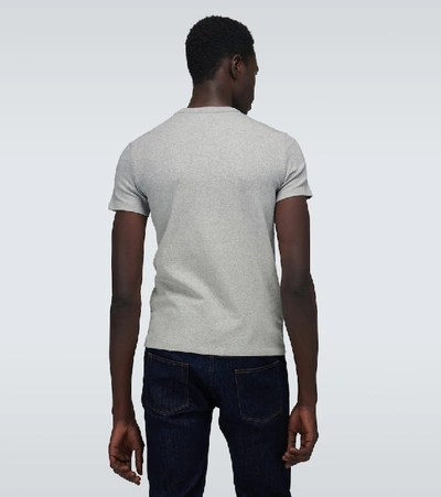 Shop Tom Ford Cotton-blend Crewneck T-shirt In Grey