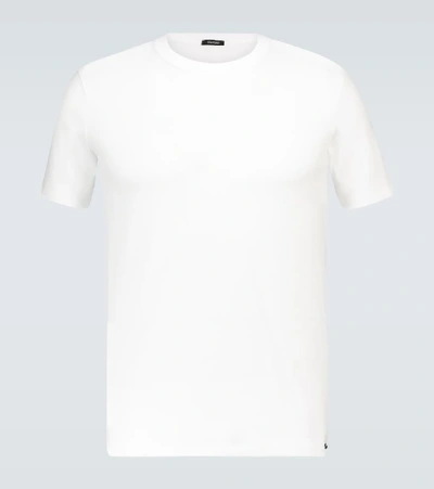 Shop Tom Ford Cotton Crewneck T-shirt In White