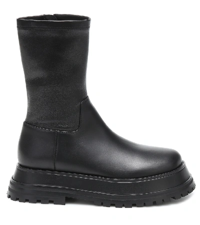 Shop Burberry Hurr Stretch-leather Ankle Boots In Black