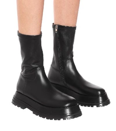 Shop Burberry Hurr Stretch-leather Ankle Boots In Black