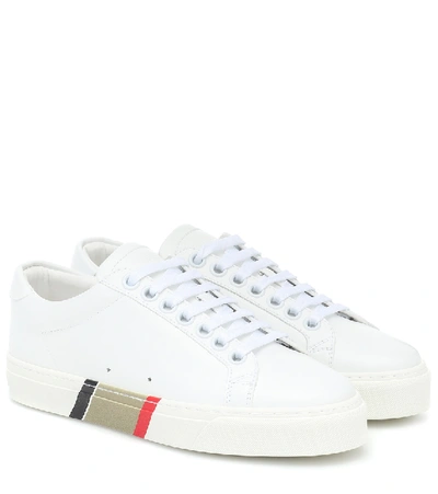 Shop Burberry Rangleton Leather Sneakers In White