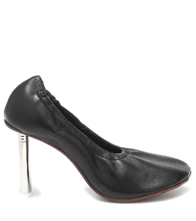 Vetements Lighter-heel Leather Ballerina Pumps In Black | ModeSens