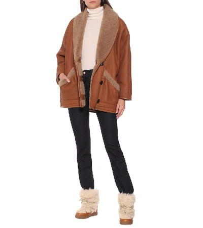 Shop Isabel Marant Nowles Faux-shearling Snow Boots In Neutrals