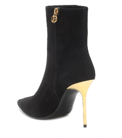 Shop Balmain Roni Suede Ankle Boots In Black