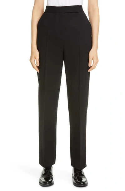 Shop Partow Anita Straight Leg Stretch Wool Pants In Black