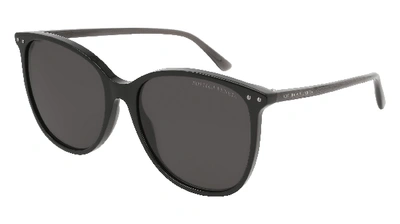 Shop Bottega Veneta Bv0160s-001 Rectangle Sunglasses In Grey