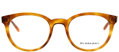 Shop Burberry Be 2250 Round Eyeglasses In Tortoise,havana