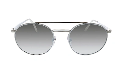 Shop Burberry Be 3109 12946g Round Sunglasses In Silver