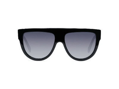 Shop Celine Cl 4001in 5801d Flat Top Sunglasses In Blackâ Â
