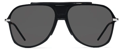 Shop Dior 224s Aviator Sunglasses In Black