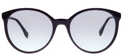 Shop Fendi Ff 0288 0t7 9o Purple Round Plastic Sunglasses In Grey,black