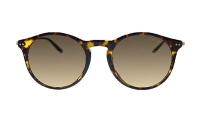 Shop Giorgio Armani Ar 8121f 502673 Oval Sunglasses In Brown