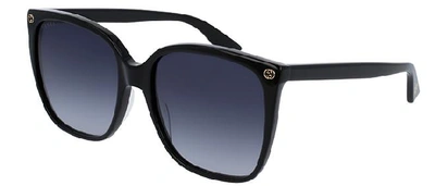 Gucci Oversize Gradient Square Sunglasses In Black