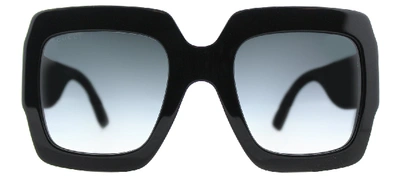 Shop Gucci Gg 0102s Rectangle Sunglasses In Black