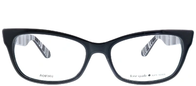 Shop Kate Spade Elora Rectangle Eyeglasses In Black
