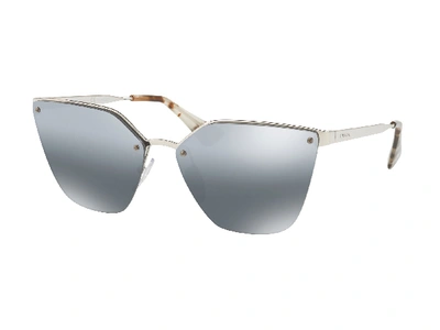 Shop Prada Cinema 68ts Cat-eye Sunglasses In Silver