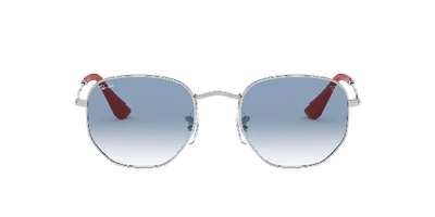Shop Ray Ban Ferrari 0rb3548nm Aviator Sunglasses In Blue