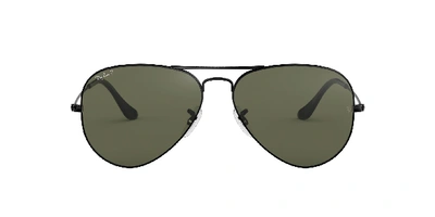 Shop Ray Ban Rb3025 Aviator Polarized Sunglasses In Green