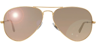 Shop Ray Ban Aviator Classic Rb 3025 Aviator Sunglasses In Gold