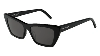 Shop Saint Laurent Sl 276 Mica-001 Cateye Sunglasses In Grey