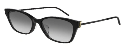 Shop Saint Laurent Sl M48s/k Rectangle Sunglasses In Black