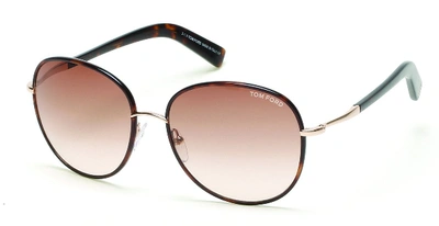 Shop Tom Ford 0498 Georgia Round Sunglasses In Brown