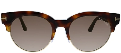 Shop Tom Ford Henri-02 Tf 598 Round Sunglasses In Tortoise,havana