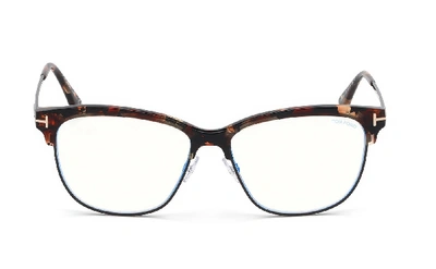 Shop Tom Ford Ft5546-b 055 Cat Eye Blue Light Eyeglasses In Clear