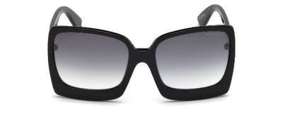 Shop Tom Ford 0617 Katrine Rectangle Sunglasses In Grey