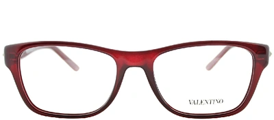 Shop Valentino V2696r Rectangle Eyeglasses In Burgundy,red