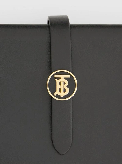 Shop Burberry Monogram Motif Leather Fold In Black