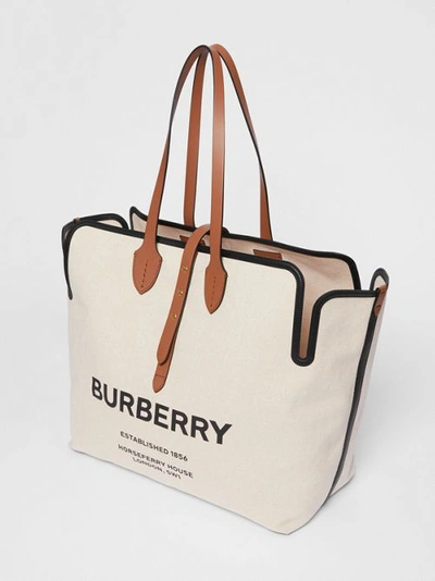 BURBERRY tote bag beige canvas plain gusset 21 height 29 width 37