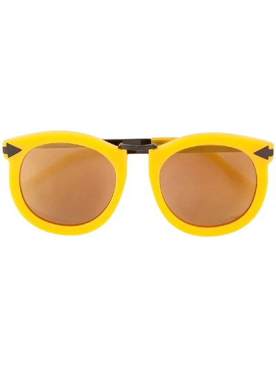Shop Karen Walker Super Lunar Sunglasses In Yellow