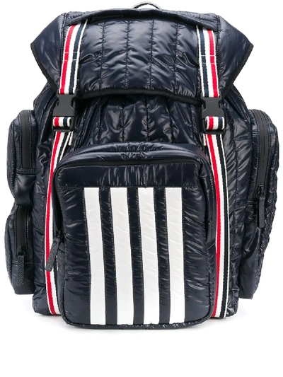 Shop Thom Browne 4-bar Quilted Ripstop Backpack In Blue