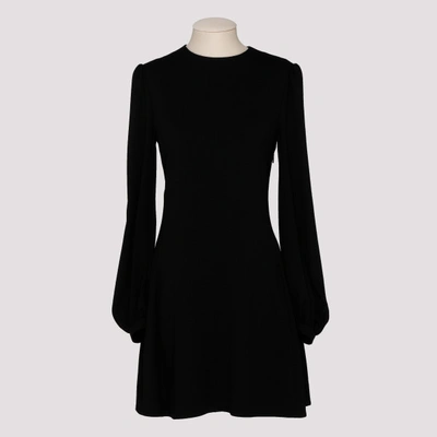 Shop Saint Laurent Black Crepe Mini Dress
