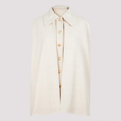 Shop Gucci Tweed Vest With Detachable Cape In Ivory