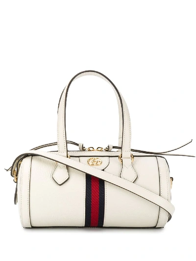 Shop Gucci Small Ophidia Boston Tote In White