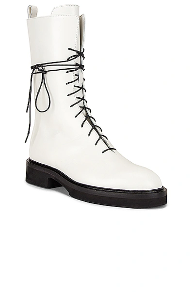Shop Khaite Conley Lace Up Combat Boots In White