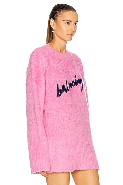 Shop Balenciaga Long Sleeve Sweater In Pink