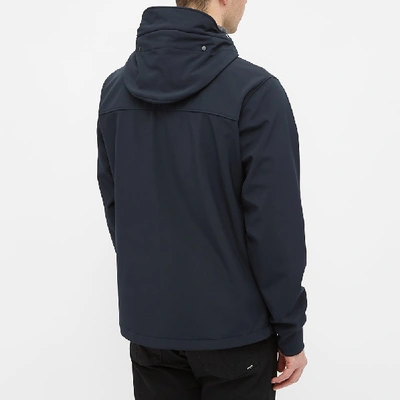 Shop C.p. Company Soft Shell Hooded Jacket In Blue