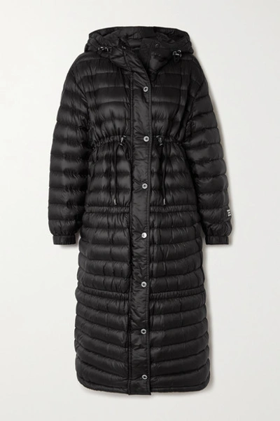 Shop Burberry Appliquéd Hooded Quilted Shell Down Coat In Black